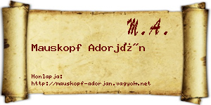 Mauskopf Adorján névjegykártya
